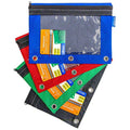 3-RING PENCIL POUCH W/ MESH WINDOW