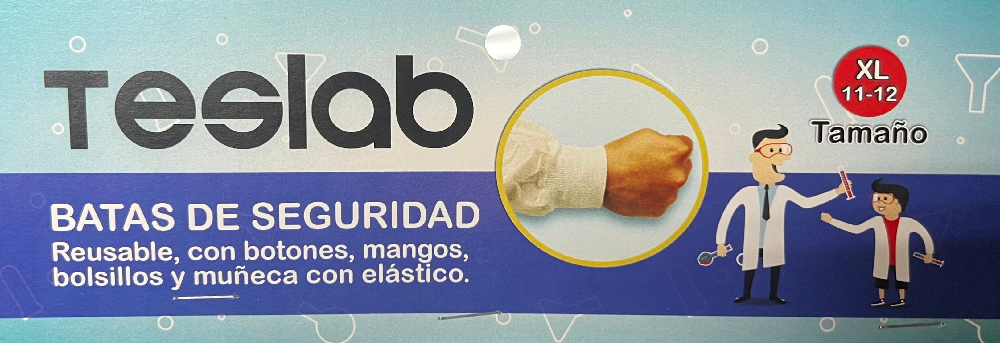 BATA DE LABORATORIO REUSABLE-MANGA LARGA-MUñEQUERA ELASTICA