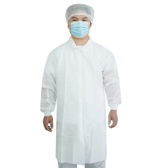 BATA DE LABORATORIO REUSABLE-MANGA LARGA-MUñEQUERA ELASTICA